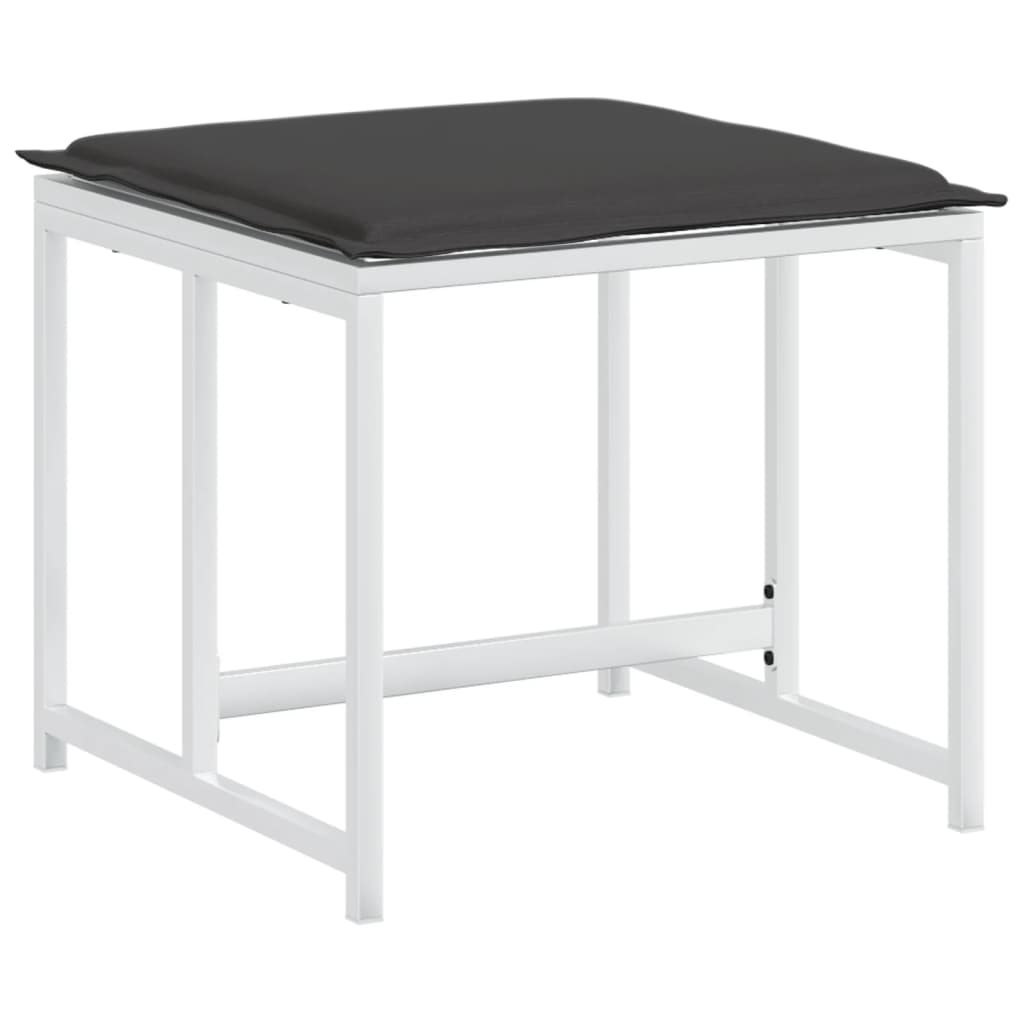 Set da Pranzo da Giardino 15 pz con Cuscini Bianco in Textilene | homemem39