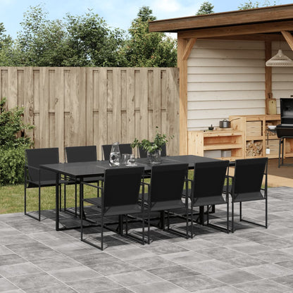 Set da Pranzo da Giardino 9 pz Nero in Textilene | homemem39