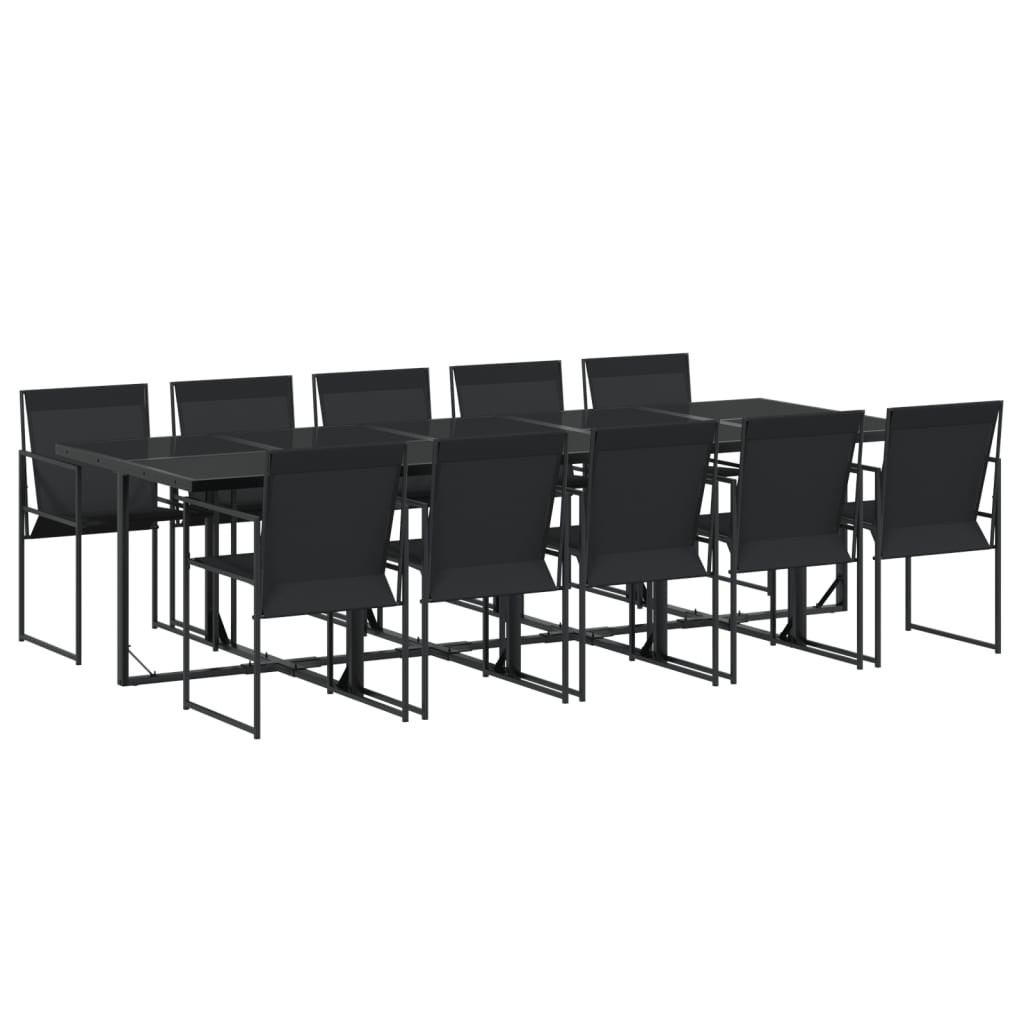 Set da Pranzo da Giardino 11 pz Nero in Textilene | homemem39