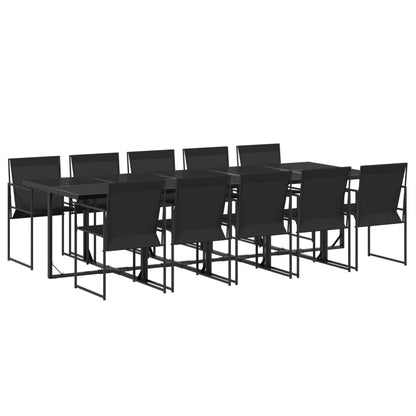 Set da Pranzo da Giardino 11 pz Nero in Textilene | homemem39