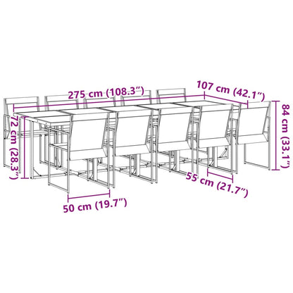 Set da Pranzo da Giardino 11 pz Nero in Textilene | homemem39