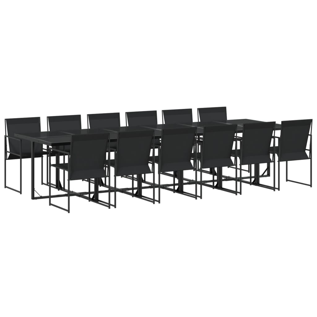 Set da Pranzo da Giardino 13 pz Nero in Textilene | homemem39