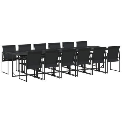 Set da Pranzo da Giardino 13 pz Nero in Textilene | homemem39