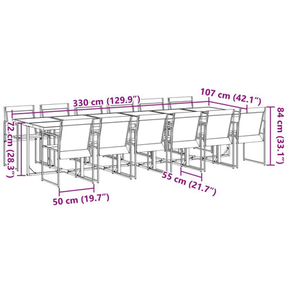 Set da Pranzo da Giardino 13 pz Nero in Textilene | homemem39