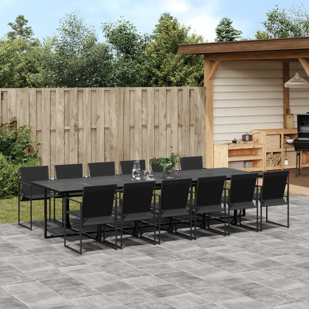 Set da Pranzo da Giardino 13 pz Nero in Textilene | homemem39