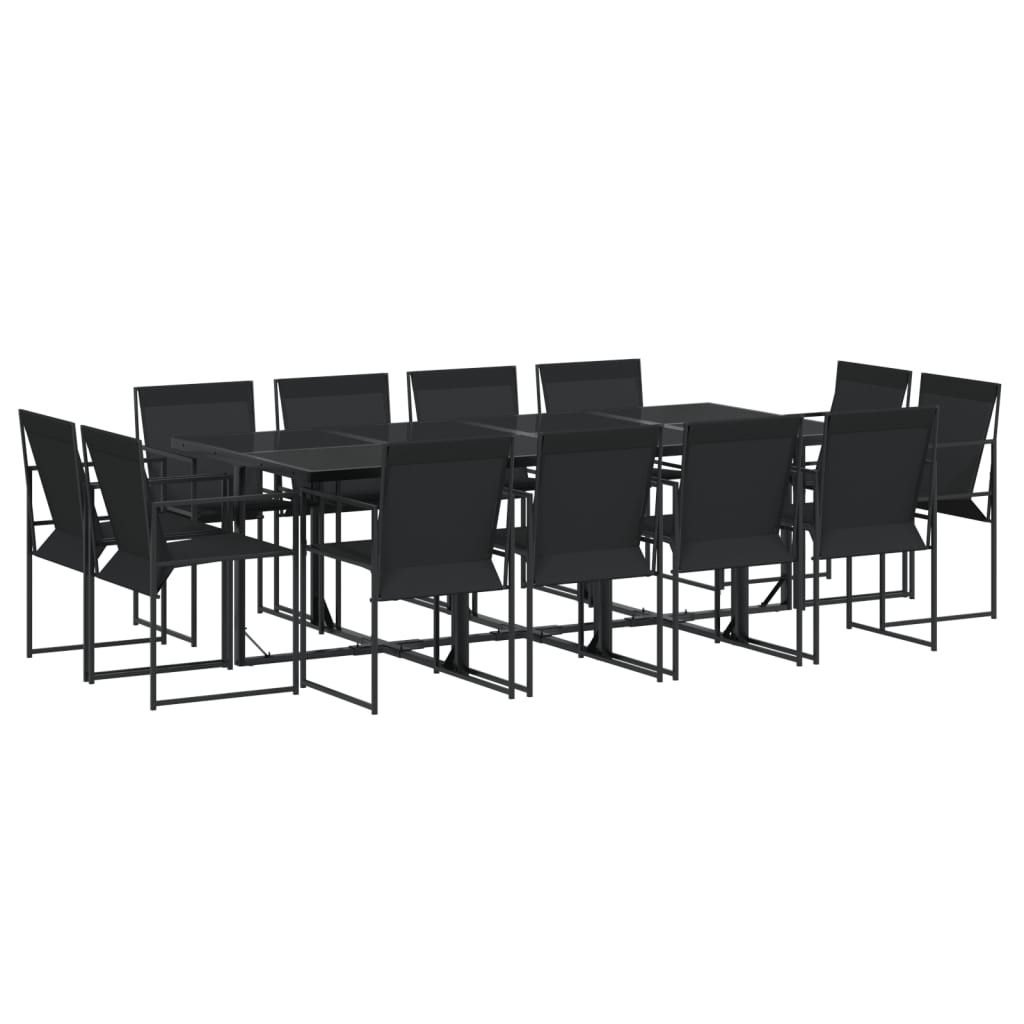 Set da Pranzo da Giardino 13 pz Nero in Textilene | homemem39