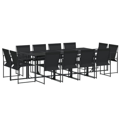 Set da Pranzo da Giardino 13 pz Nero in Textilene | homemem39