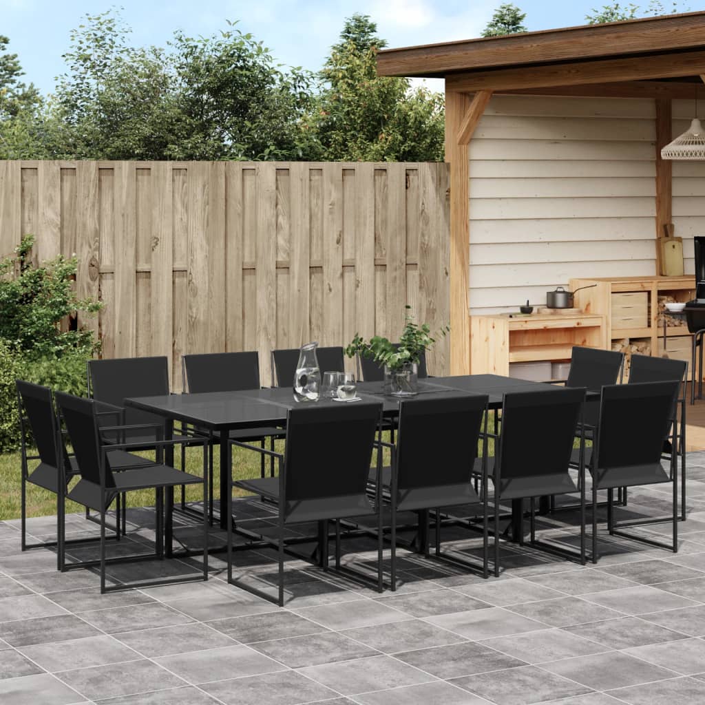 Set da Pranzo da Giardino 13 pz Nero in Textilene | homemem39