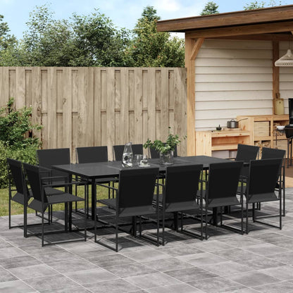 Set da Pranzo da Giardino 13 pz Nero in Textilene | homemem39