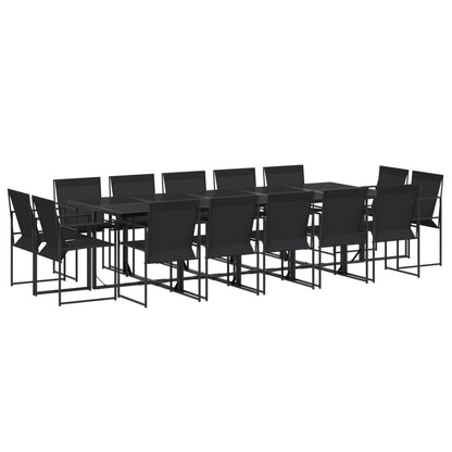 Set da Pranzo da Giardino 15 pz Nero in Textilene | homemem39