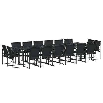 Set da Pranzo da Giardino 17 pz Nero in Textilene | homemem39