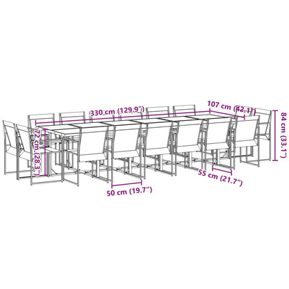 Set da Pranzo da Giardino 17 pz Nero in Textilene | homemem39