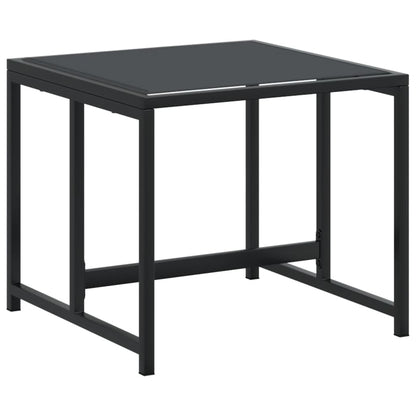 Set da Pranzo da Giardino 9 pz Nero in Textilene