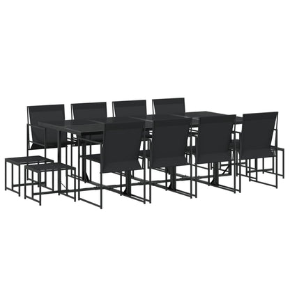 Set da Pranzo da Giardino 13 pz Nero in Textilene | homemem39