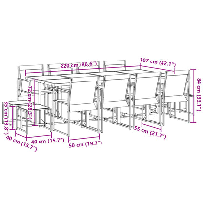Set da Pranzo da Giardino 13 pz Nero in Textilene | homemem39