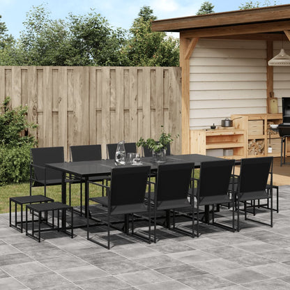 Set da Pranzo da Giardino 13 pz Nero in Textilene | homemem39