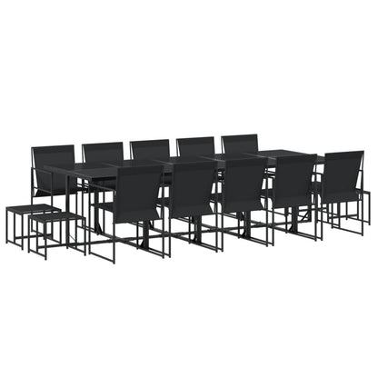 Set da Pranzo da Giardino 15 pz Nero in Textilene | homemem39
