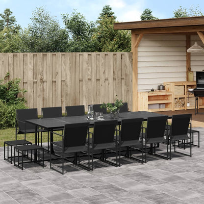 Set da Pranzo da Giardino 15 pz Nero in Textilene | homemem39