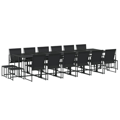 Set da Pranzo da Giardino 17 pz Nero in Textilene | homemem39