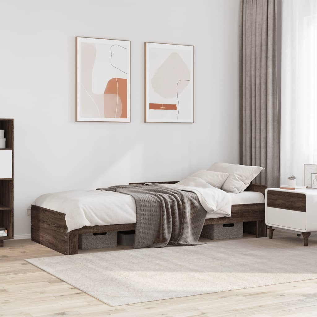 Giroletto senza Materasso Rovere Marrone 100x200 cm Truciolato | homemem39