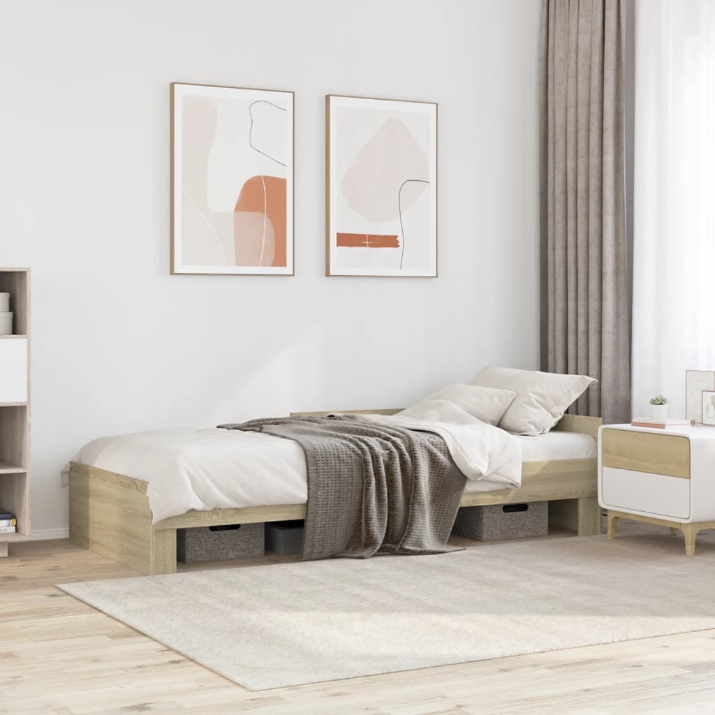 Giroletto senza Materasso Rovere Sonoma 90x200 cm in Truciolato | homemem39