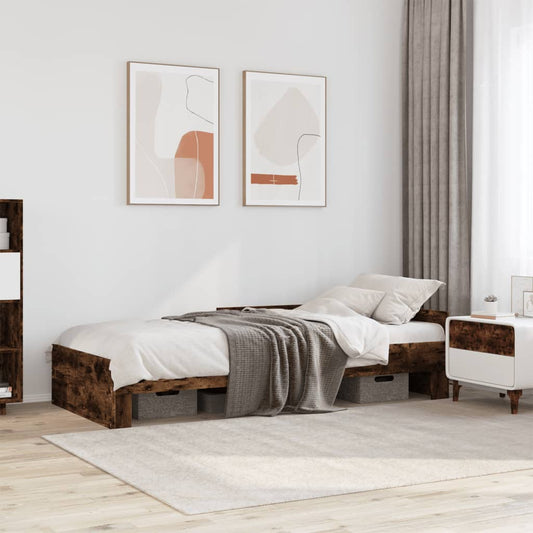 Giroletto senza Materasso Rovere Fumo 90x200 cm in Truciolato | homemem39