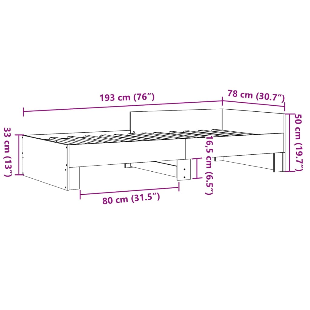 Giroletto Bianco 75x190 cm in Legno Multistrato