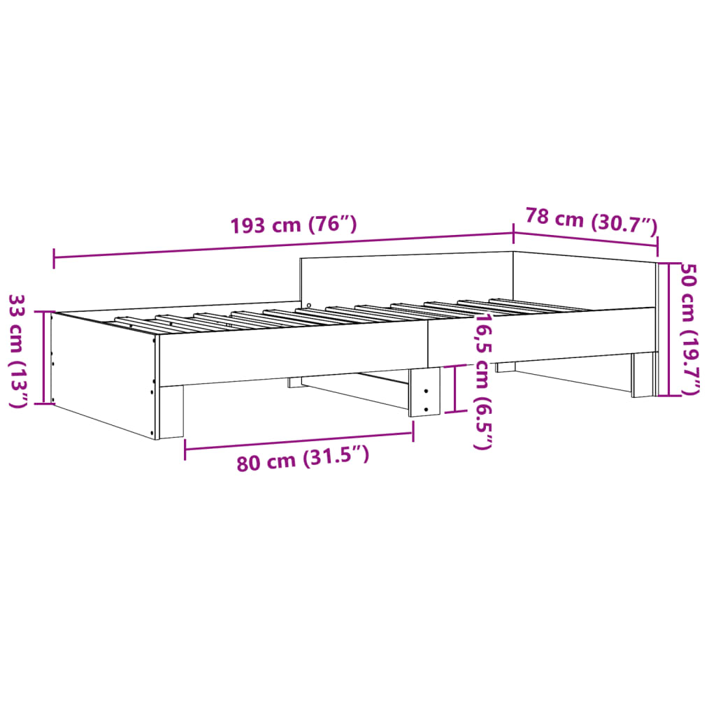 Giroletto Nero 75x190 cm in Legno Multistrato | homemem39