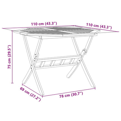 Set Pranzo da Giardino Pieghevole 5pz Legno Massello di Acacia | homemem39