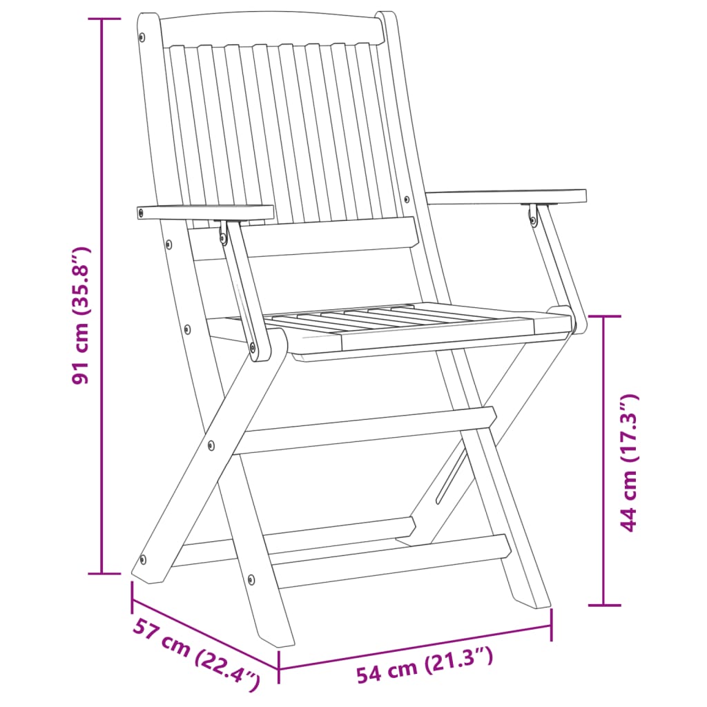 Set Pranzo da Giardino Pieghevole 5pz Legno Massello di Acacia | homemem39