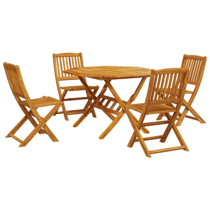 Set Pranzo da Giardino Pieghevole 5pz Legno Massello di Acacia - homemem39