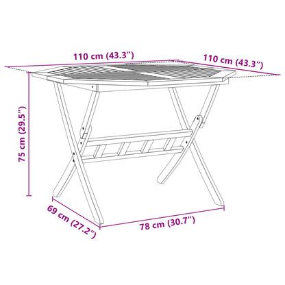 Set Pranzo da Giardino Pieghevole 5pz Legno Massello di Acacia | homemem39