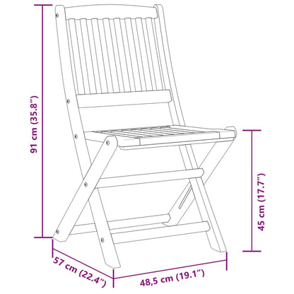 Set Pranzo da Giardino Pieghevole 5pz Legno Massello di Acacia | homemem39