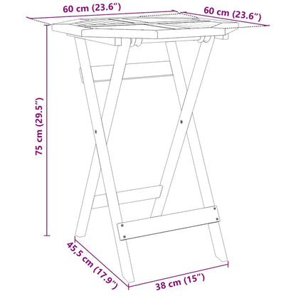 Set Bistrò Pieghevole 3pz in Legno Massello di Acacia | homemem39