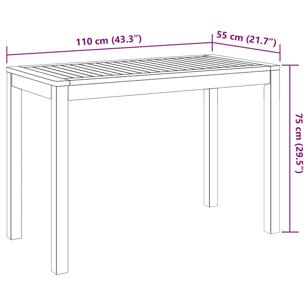 Set da Pranzo per Giardino 3 pz in Legno Massello di Acacia | homemem39
