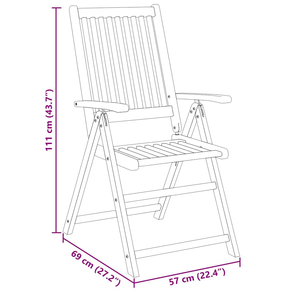 Set da Pranzo per Giardino 3 pz in Legno Massello di Acacia | homemem39