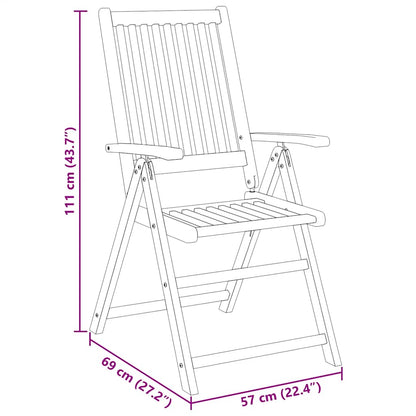 Set da Pranzo per Giardino 3 pz in Legno Massello di Acacia | homemem39