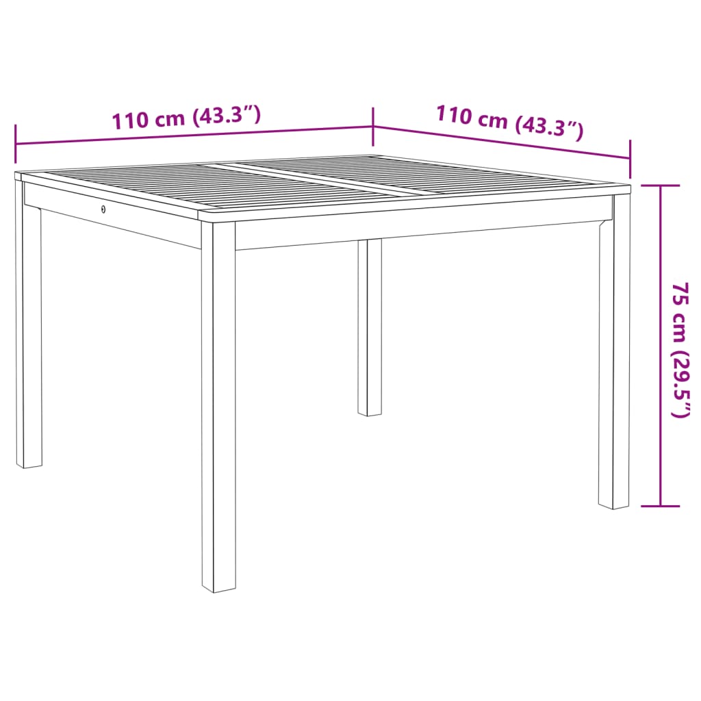 Set da Pranzo per Giardino 5 pz in Legno Massello di Acacia | homemem39