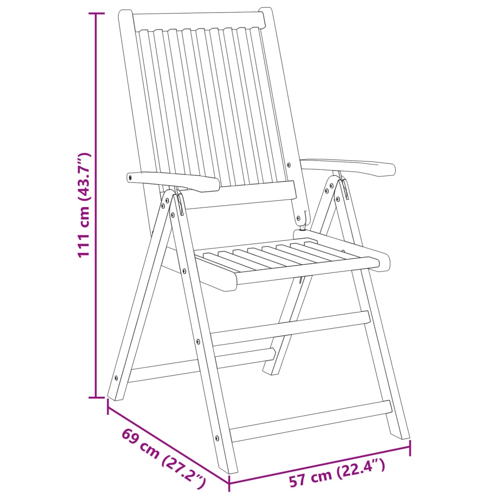 Set da Pranzo per Giardino 5 pz in Legno Massello di Acacia | homemem39