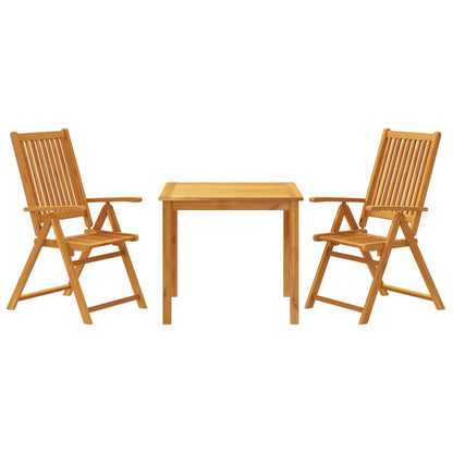 Set da Pranzo per Giardino 3 pz 85x85x74 cm in Legno Massello di Acacia | homemem39