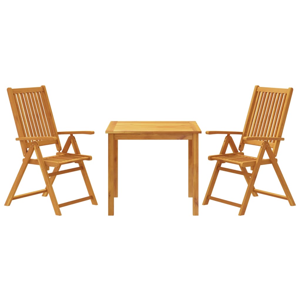 Set da Pranzo per Giardino 3 pz in Legno Massello di Acacia - homemem39