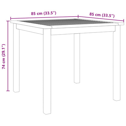 Set da Pranzo per Giardino 3 pz 85x85x74 cm in Legno Massello di Acacia | homemem39