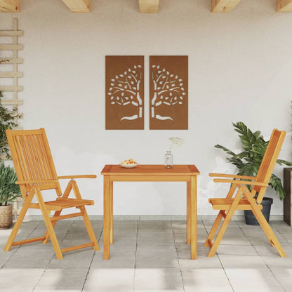 Set da Pranzo per Giardino 3 pz 85x85x74 cm in Legno Massello di Acacia | homemem39