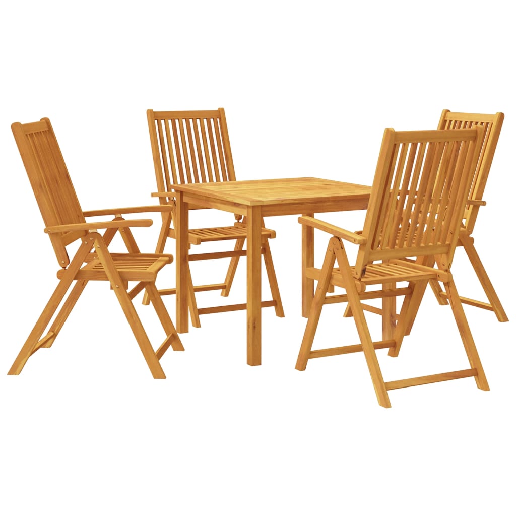 Set da Pranzo per Giardino 5 pz 85x85x74 cm in Legno Massello di Acacia | homemem39