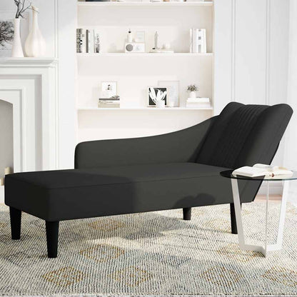 Sdraio con Bracciolo Destro in Velluto Nero - homemem39