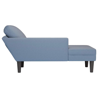 Sdraio con Cuscino Destro in Velluto a Coste Blu - homemem39