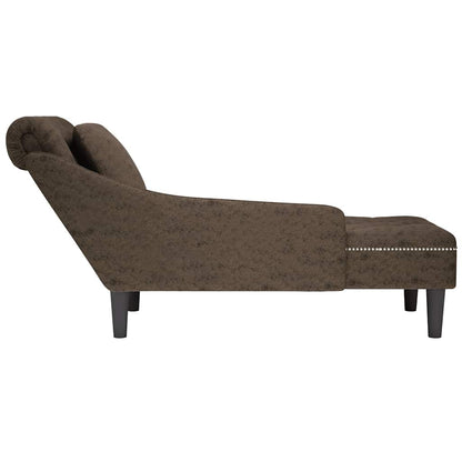 Sdraio con Cuscino e Bracciolo Destro Similpelle Grigio Scuro - homemem39