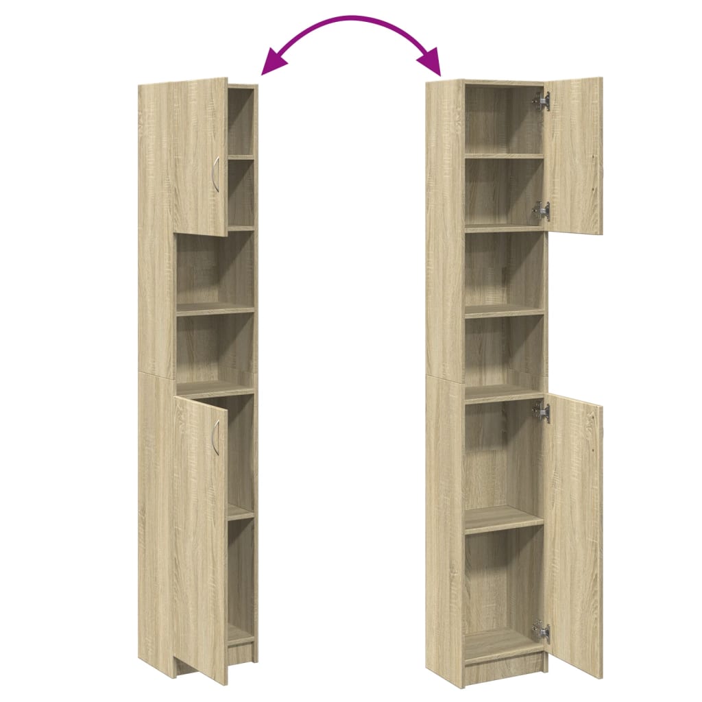 Mobile da Bagno Rovere Sonoma 32x25,5x190 cm Legno Ingegnerizzato | homemem39