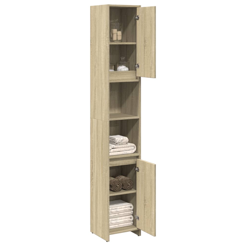 Mobile da Bagno Rovere Sonoma 30x30x183,5 cm Legno Multistrato | homemem39