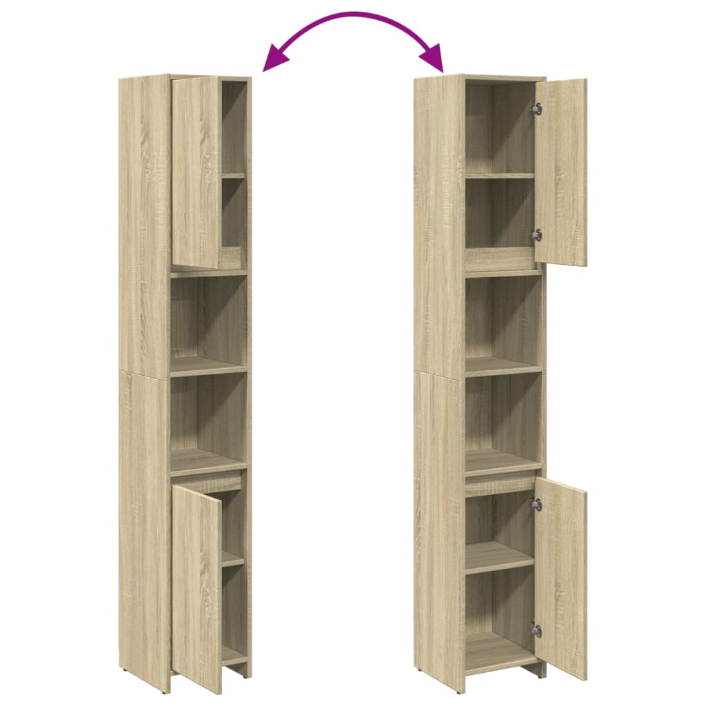 Mobile da Bagno Rovere Sonoma 30x30x183,5 cm Legno Multistrato | homemem39